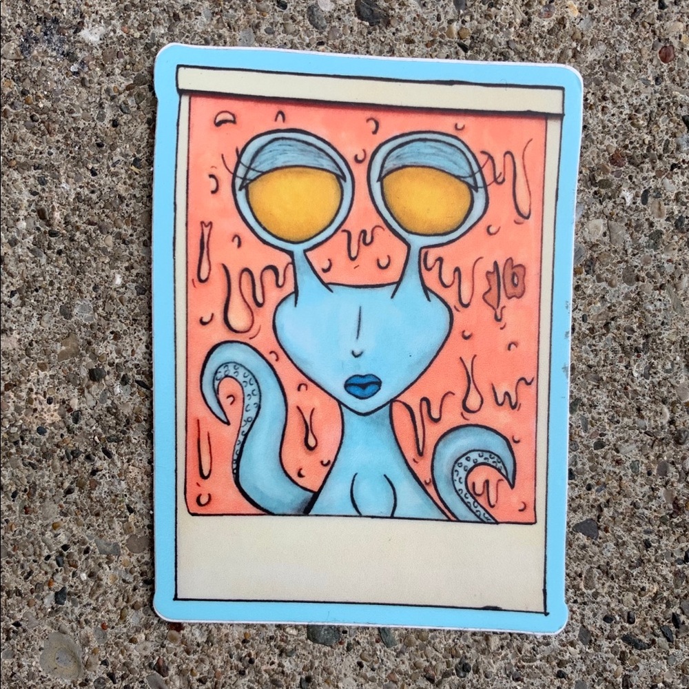Blue Babe Original Art Sticker